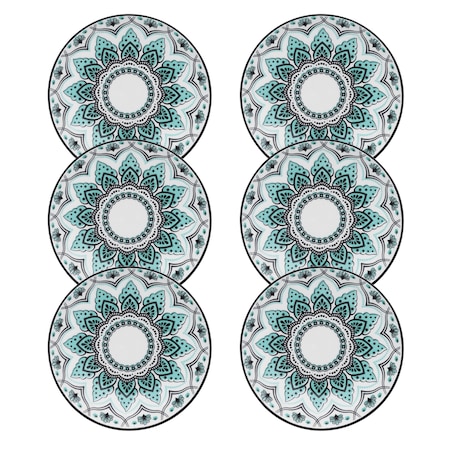 Coup 6 Medium 8.46 Salad Plates In Blue And Black